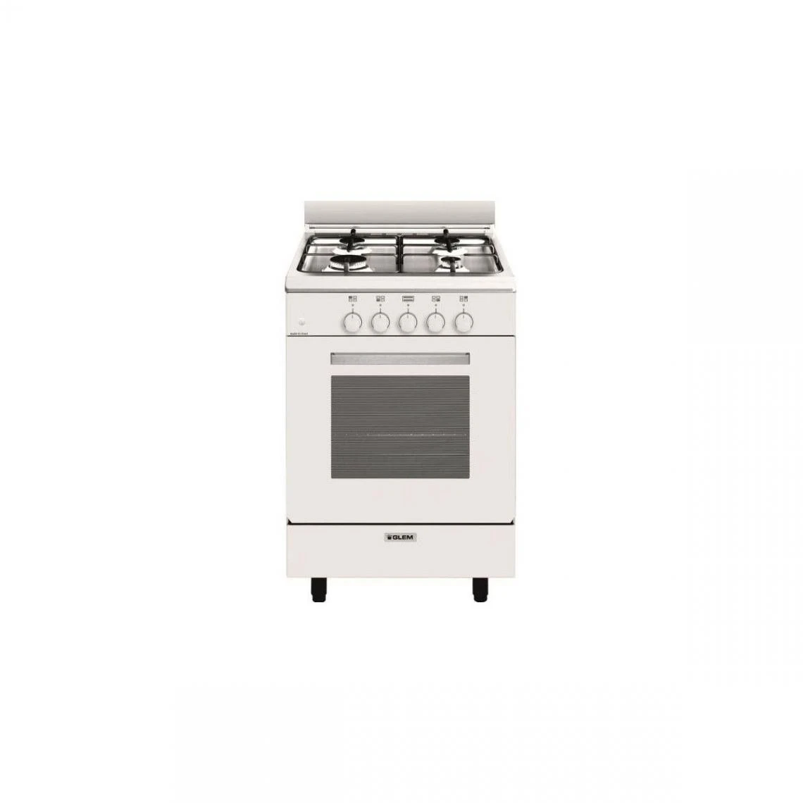 Glem Cuisinière Alpha 53 X 50 Cm Blanche/plan De Cuisson Inox - Four Tout ...
