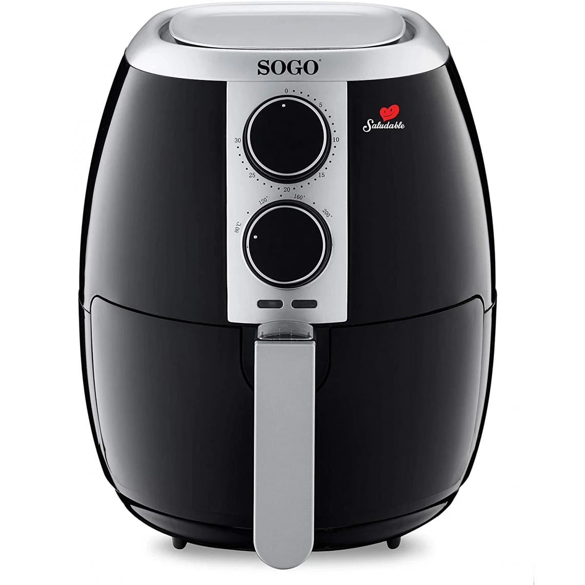 Sogo Friteuse Ă Air Chaud Sans Huile De 3,5L 1500W Gris Noir