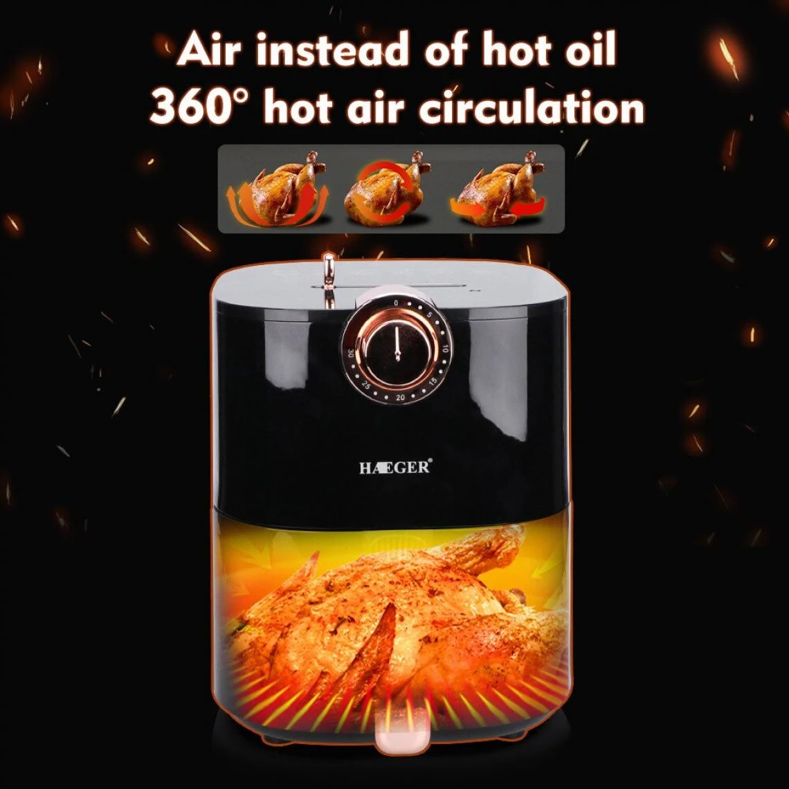 Universal Friteuse à Air De Grande Capacité, Four à Friture Profonde Sans Hui... – Image 2