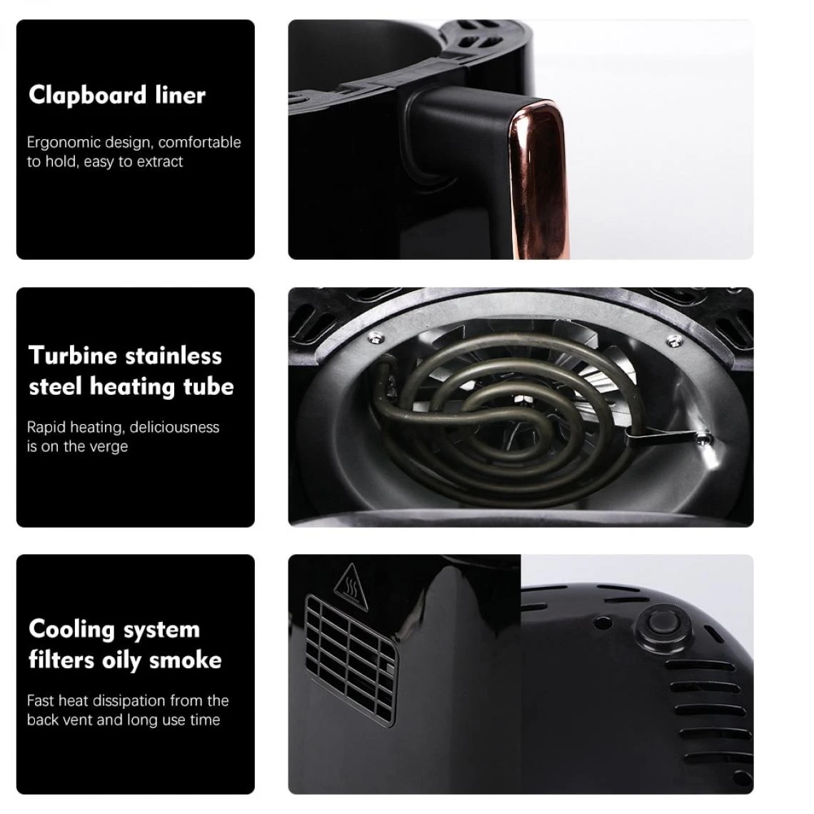 Universal Friteuse à Air De Grande Capacité, Four à Friture Profonde Sans Hui... – Image 4