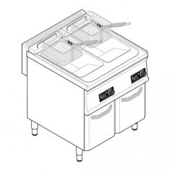 Materiel Chr Pro Friteuse Sur Coffre électrique - 2 X 14 Litres - Commandes électroni...