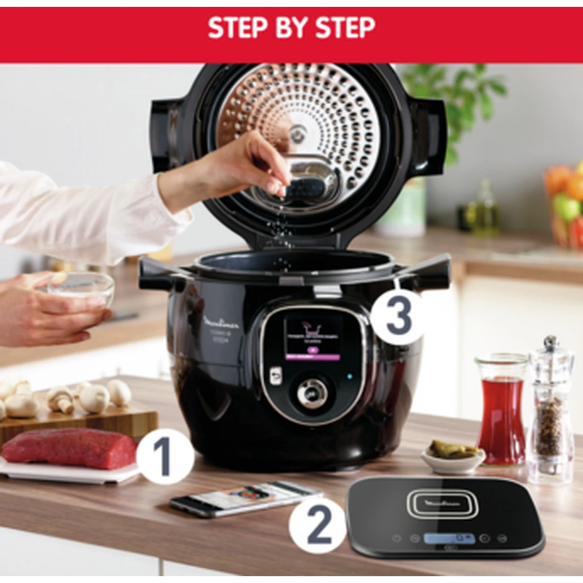 Moulinex Multicuiseur COOKEO+ CONNECT CE858900 + COOKEO EXTRA CRISP EZ150800 – Image 6